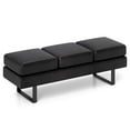 thumbnail image 1 of Costway Waiting Room Bench Seating with Metal Frame Leg Upholstered Reception Bench Black, 1 of 10