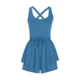 thumbnail image 4 of Xugsiok Jumpsuits for Women Summer Sleeveless Spaghetti Strap Crisscross Short Rompers Comfortable Workout Suspender Shorts Casual Yoga Overalls Pant with Pockets for Trendy Beach Vacation Outfits, 4 of 6
