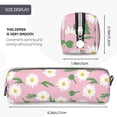 thumbnail image 3 of Yiaed Daisies Flowers Print Leather Pencil Case - Leather Pen Pencil Holder - Elegant & Practical Pencil Pouch for Work & Office, 3 of 7