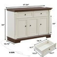 thumbnail image 2 of AENKYO Farmhouse Buffet Cabinet with Storage and Charging Station, Rustic Sideboard for Dining or Living Room, Antique White, 2 of 8