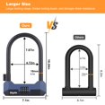 thumbnail image 2 of Bike U Lock Diyife, resistente, antirrobo, con cable de acero de 1,5 m, 2 of 8
