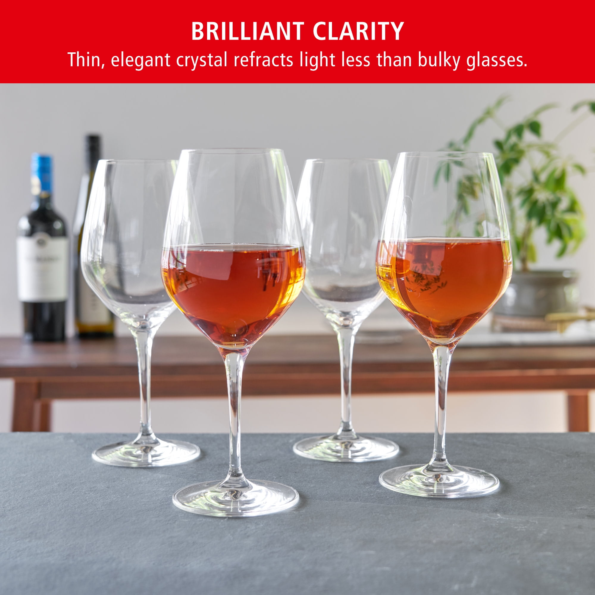 Spiegelau Rosé Wine Glasses, Set of 4, European-Made Lead-Free Crystal, Classic Stemmed, Dishwasher Safe, Professional Quality White Wine Glass Gift Set, 17 oz