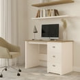 thumbnail image 3 of Lavish Home Computer Desk with Attached 3-Drawer File Cabinet (White), 3 of 8