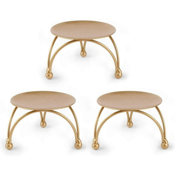 Heldig Set of 3 Candle Holder, Dedoot Iron Pillar Candle Plate Decorative Decorative Small Candle Stick Holder Fit LED & Wax Candles, Pedestal Candle Stand for Tables, Wedding