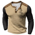 thumbnail image 1 of nsendm Chemise Homme Adulte Chemise Homme Packs Chemise Homme Grande Taille Chemise de Base Impression Numérique 3D Chemise de Compression Décontractée à Manches Longues (Kaki, S), 1 of 2