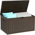 thumbnail image 7 of Dextrus 86 Gallon Deck Box, Double-Wall Resin Outdoor Storage Boxes, Lockable & Waterproof ,Brown, 7 of 7