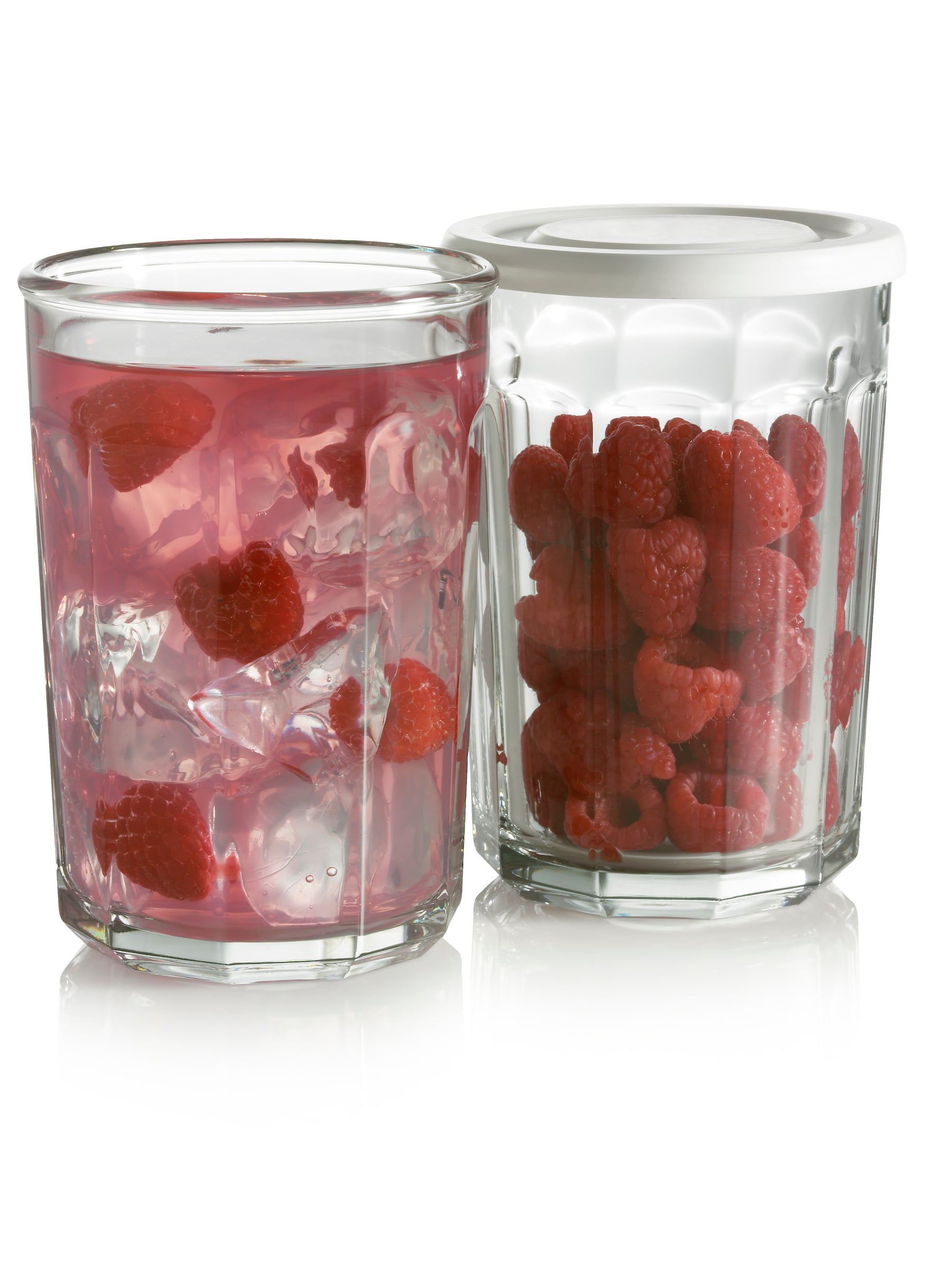 Luminarc Working 14 oz. Glass Storage Jar and Cooler with White