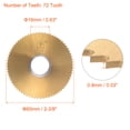 thumbnail image 2 of Unique Bargains 60mm Dia 16mm Arbor 0.8mm Thick 72 Tooth Titanium Coated Circular Saw Blade, 2 of 5