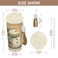 thumbnail image 2 of 500ml Stainless Steel Coffee Mug with Portable Beige Strap Vacuum Insulated Ceramic Coated Coffee Tumbler Light Green Smiling Snowman, 2 of 8