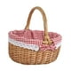 thumbnail image 5 of Cesta de picnic de mimbre con asa, cesta tejida a mano para envolver regalos, cesta de almacenamiento L rojo blanco, 5 of 9