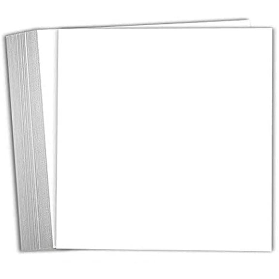 Hamilco 8x8 White Scrapbook Cardstock Paper Heavyweight 100lb Cover Card Stock 100 Pack