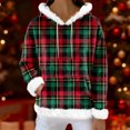 thumbnail image 5 of Hoodies For Women Oversized Winter Plush Cute Sweatshirts Pullover Trendy Fall Winter Clothes, Christmas Print Flannel Hoodie, Comfortable and Warm,Dark Green,S, 5 of 5