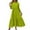 Green, variant on WTOBBY Women's Fashion Solid Color Notched Lapel 3/4 Sleeve Swing Dress, Casual Flowy Midi Dress with Wide Skirt for Spring Summer Elegance,Beige L
