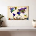 thumbnail image 2 of Elephant Stock Rainbow Grunge World Map Wall Art - Horizontal Canvas Wall Art - Living Room Wall Decor - Map Canvas - Blue And Green Decor - 12" x 8", 2 of 8