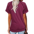 thumbnail image 3 of Uhndy Womens Summer Tunic Blouses Casual Short Sleeve Tops Shirts Lightweight Crew Neck Side Split T-Shirts Pullover-LQ, 3 of 3