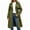 Army green, variant on Double Breasted Women Solid Color Casual Long Trench Coat with Belt