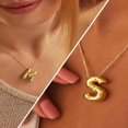 thumbnail image 3 of SEPARQI Jewelry Initial Pendant Necklace for Men Womens, 14K Gold Plated Irregular Full Letter Capital Necklace Alphabets from A-Z Figaro Chain Necklace Unisex, 3 of 6