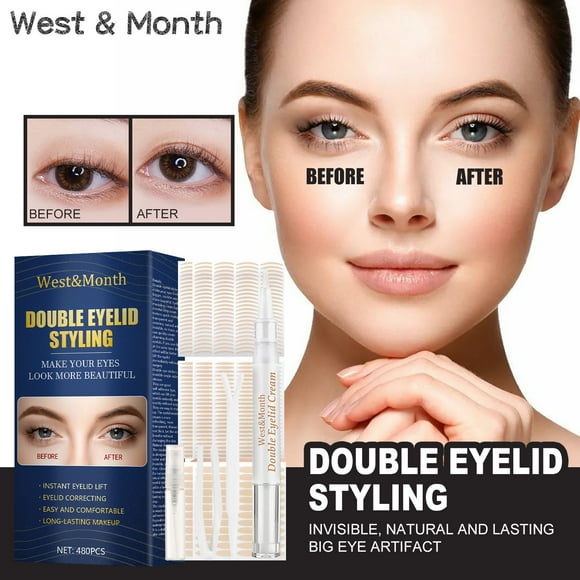 Deals of The Day Clearance! 480 Eyelid Tape Strips, Instant Double Eyelid Lift for Hooded Eyes, Invisible Strips for Monolid, Eye Lift Tape with Fork Bar & Tweezers for Big Eyes
