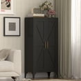 thumbnail image 5 of Black Metal Storage Cabinet, 47" Steel Cabinets for Home Office, Kitchen Pantry Storage Cabinet with Doors and 3 Adjustable Shelves, for Office, Home, Garage, School, 5 of 8