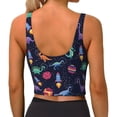 thumbnail image 4 of Picia Space Dinosaur Sports Bra for Women,Padded Strappy Sports Bras Medium Support Yoga Bra with Removable Cups,Running Yoga Bra-Medium, 4 of 9
