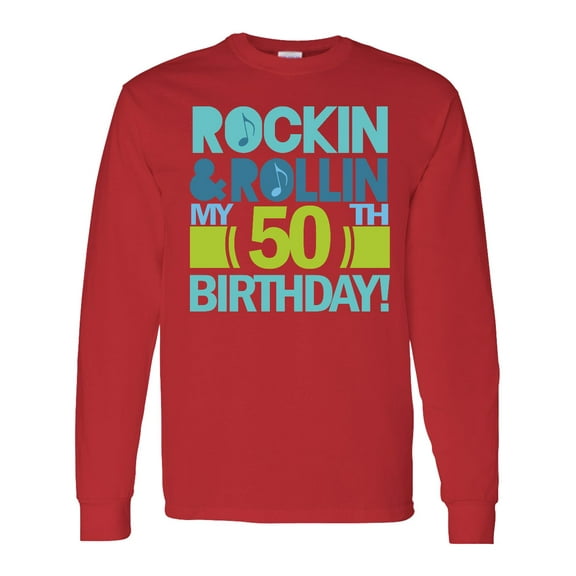 Inktastic 50th Birthday Rock N Roll Long Sleeve T-Shirt