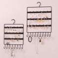 thumbnail image 1 of Soporte organizador de joyería montado en la pared para anillos y pendientes - Expositor metálico para guardar collares y joyas, 1 of 7