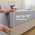 thumbnail image 5 of Bedmoon Soft Microfiber Adult Bed Sheet Set with Deep Pocket,3 Piece Twin Sheet Set,Light Gray, 5 of 7
