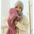 thumbnail image 4 of Scarf for Women Winter Clothing for Women Solid Integrated Ear Windproof Hat Scarf Hooded Scarf Winter 2 In 1 Scarf Knitted Hat, 4 of 7