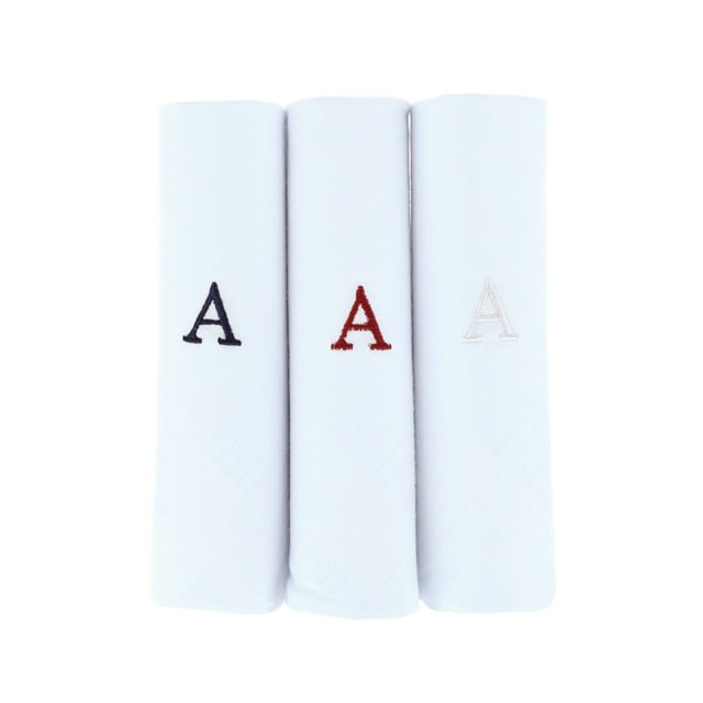 Umo Lorenzo Cotton Boxed Initial Alphabet Handkerchiefs (Pack of 3) (Men's)