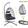 thumbnail image 4 of Indoor Swinging Egg Chair | Decorate Your Bedroom with Style | Sturdy Steel Stand | Washable Polyester Seat Cushion, 4 of 7