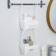 thumbnail image 4 of Hecteas Rack - Storage Rack - Sundries Hanging Basket Storage Drain Bag Shower Baskets with Hook Organizer(One Basket - White), 4 of 8