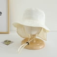 thumbnail image 4 of Krdevn Solid Neck Flap Kids Fisherman Sun Hat Adjustable Chin Strap UPF 50+ Breathable Outdoor Beach Cap for Toddler Boys Girls, 4 of 5