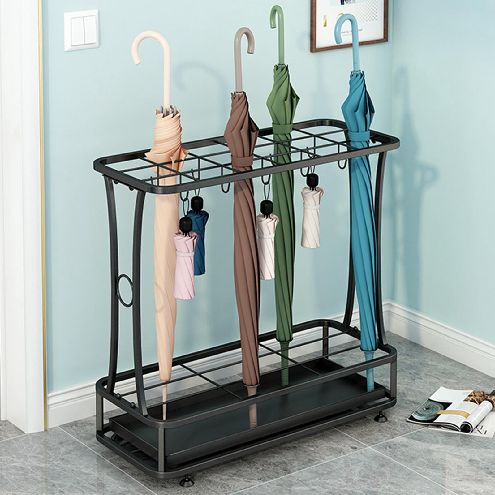 Fiocias Iron Umbrella Holder with Removable Drip Tray Umbrella Storage Rack for Entryway 18 Hole