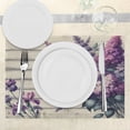 thumbnail image 3 of Ambesonne Lavender Place Mats Set of 4, Nostalgia Farm Leafy Bloom, Standard Size, Pale Khaki Quartz Mauve, 3 of 5