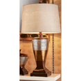thumbnail image 3 of 30" Tall Polyresin Table Lamp "Naomi" with Egyptian Design, Silvery Linen Shade, 3 of 4