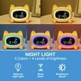 thumbnail image 4 of This yellow cartoon animal digital alarm clock features a built-in lithium battery, USB charging, wake-up function, multi-color night light, and white noise soothing melody, making it an ideal gift f, 4 of 11