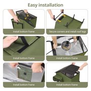 Heated Cat House Outdoor, DOMIPET Waterproof Large Insulated Winter Cat Shelter with Heating Pad for Multiple Cats Small Animals, Elevated Base, Escape Door & Roof Window
