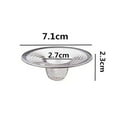 thumbnail image 3 of Stainless Steel 316 Hair Catcher Strainer | Sink & Bath Drain Filter | Shower Stopper Spout Hat | Anti-Clog Drain Cover | Set of 6 | 7x3x3cm | Dishwasher Safe, 3 of 3