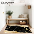 thumbnail image 3 of ODIKA 5'x7' Machine Washable Non-Slip Area Rug, Non Slip Indoor Door Black Gold Marble Rock High Traffic Rug, Black, 83172, 3 of 7