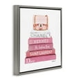 thumbnail image 3 of Stupell Industries Pink Book Stack Fashion Handbag Beauty & Fashion Painting Gray Floater Framed Canvas Art Print Wall Art, 25 x 25, 3 of 9