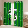 thumbnail image 2 of Erosebridal Green Football Court Print Letter S Black Out Curtains,Soccer Ball Games Curtains Pack of 2 (42x63 Each) For Kids Boys, 2 of 7