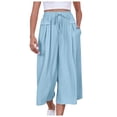thumbnail image 1 of Pantalones rectos elegantes e informales para mujer: color liso, cintura elástica, adecuados para ocasiones cotidianas y deportivas, tallas reales., 1 of 7