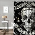thumbnail image 2 of Orinice Skull Swords Crown Bathroom Decor Set with Hooks, Colorful Luxurious Graphic Print Polyester Fabric Fashion Shower Curtain for Home Bathtubs Decoration 69x72, 2 of 7