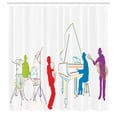 thumbnail image 3 of Ambesonne Colorful Shower Curtain, Retro Jazz Band Music, 69"Wx75"L, Multicolor, 3 of 5