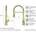 thumbnail image 2 of Pfister Lg529-Nec Neera 1.8 GPM Single Hole Pre-Rinse Pull Down Kitchen Faucet - Gold, 2 of 5
