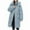 Blue, variant on Patlollav Womens Denim Outwear Loose Long Sleeve Cotton-Padded Jacket Long Frock Coat