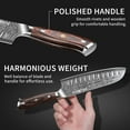 thumbnail image 3 of Plys Japanese Knife 7-Inch : Ultra Sharp Kitchen Knives, Professional Chef Knife, High Carbon Stainless Steel Santoku Knife, Solid Wood Handle, 3 of 7