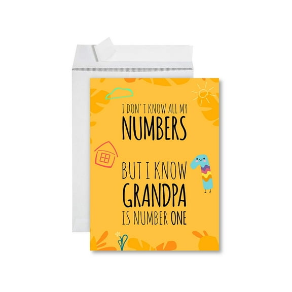 Koyal Wholesale Funny National Grandparents Day Jumbo Card, Grandpa Is Number One Grandfather Card, Father's Day Card