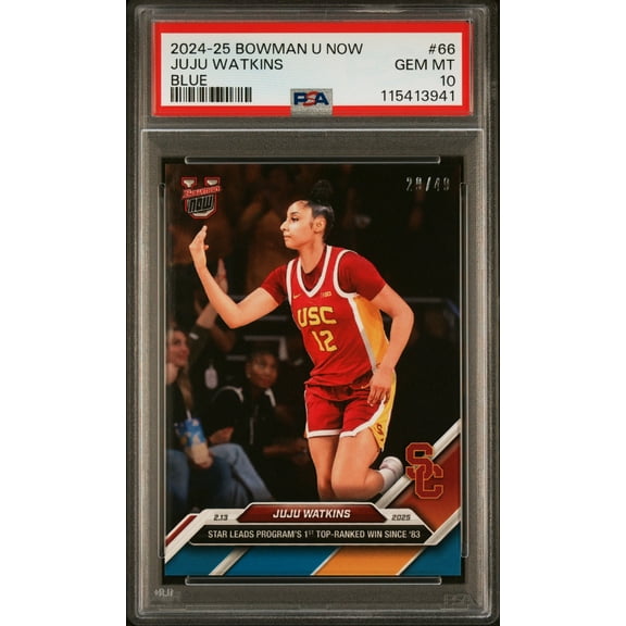 Graded 2024 Topps Bowman U Now JuJu Watkins #66 Blue /49 Rookie RC Basketball Card PSA 10 Gem Mint