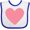 White and Royal, variant on Inktastic Pink Valentine's Day Heart Boys or Girls Baby Bib